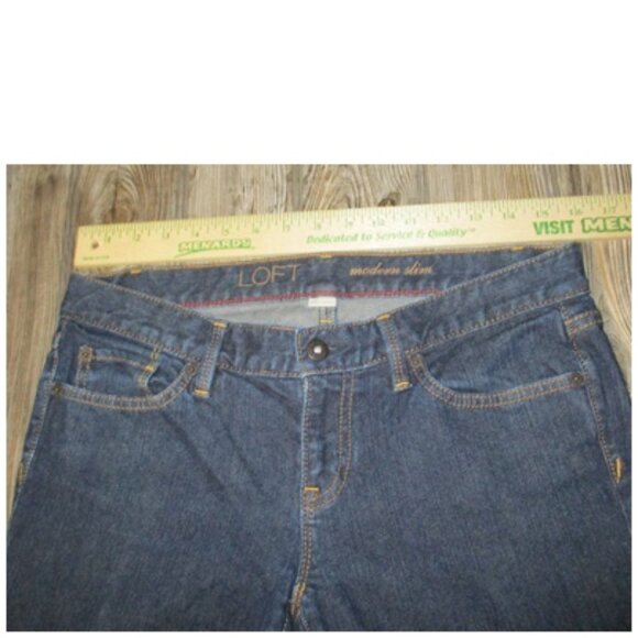 Loft Modern Slim Dark Wash Denim Jeans Size 4 Msre 32x30.75 - Picture 5 of 12